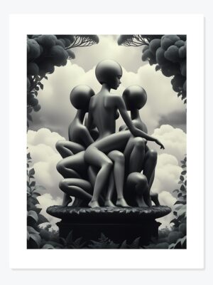 Tablou Împreună alb negru