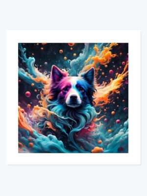 Tablou Splash Nebula Dog câine psihedelic
